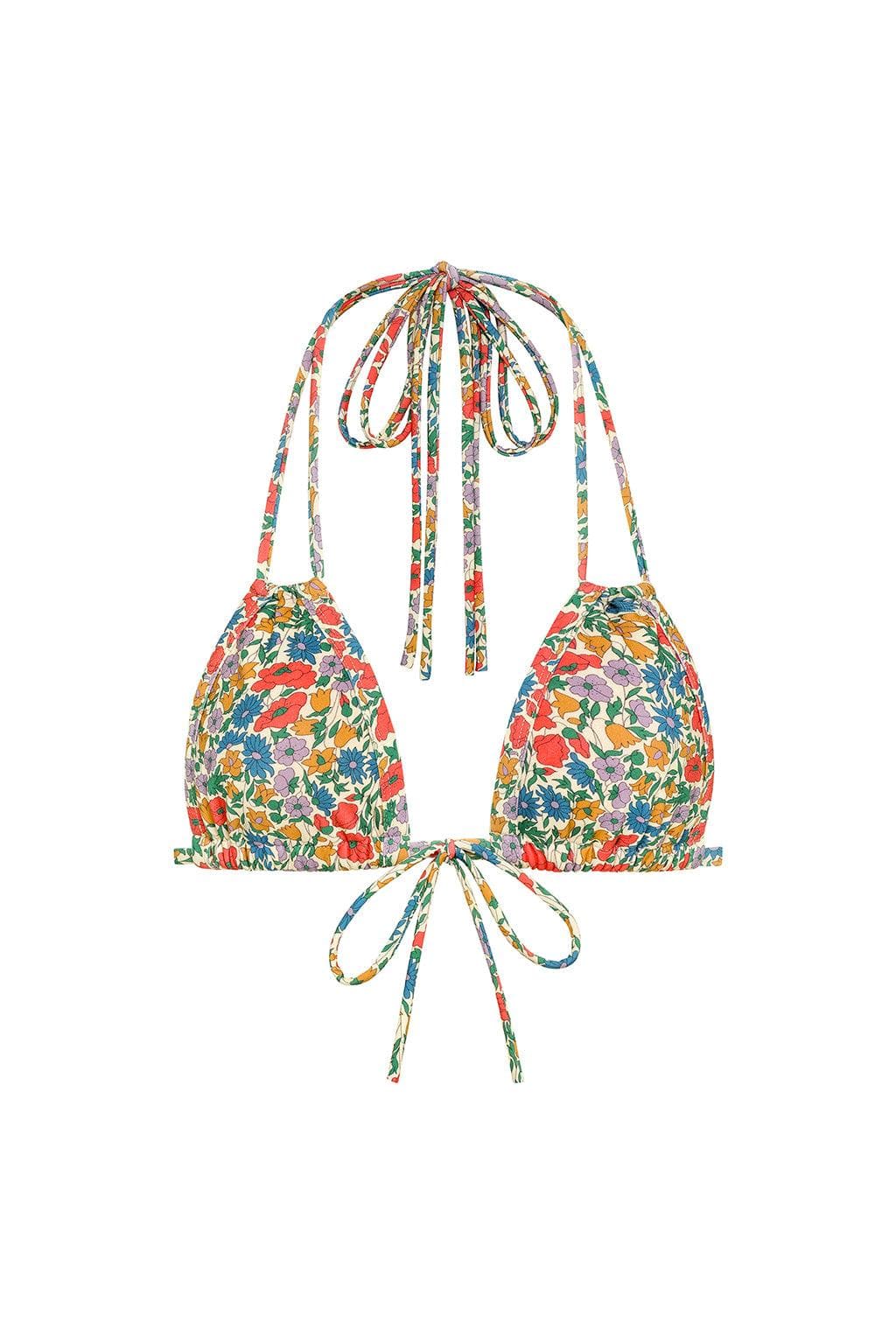 Florencia Floral Euro Bow Bikini Top