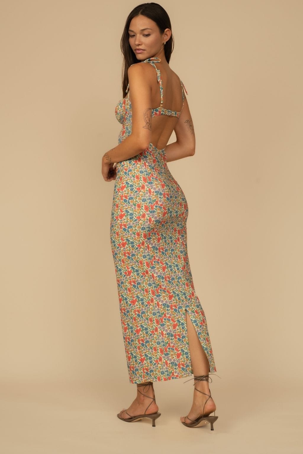 Florencia Floral Petal Long Slip Dress