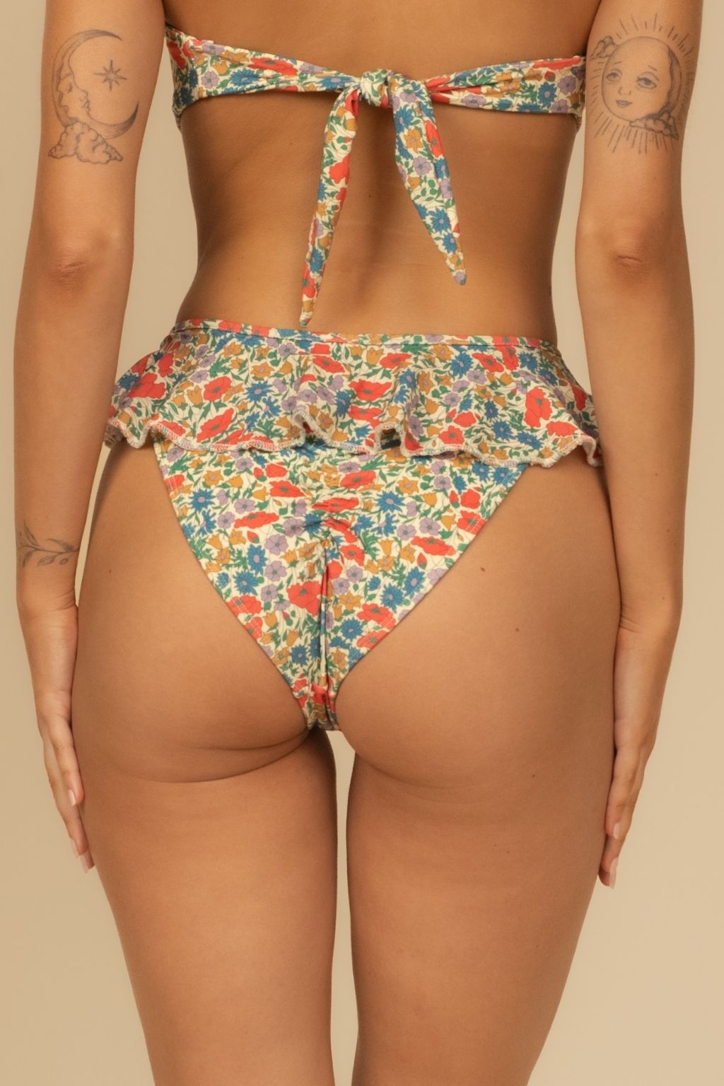 Florencia Floral Tamarindo Ruffle Bikini Bottom