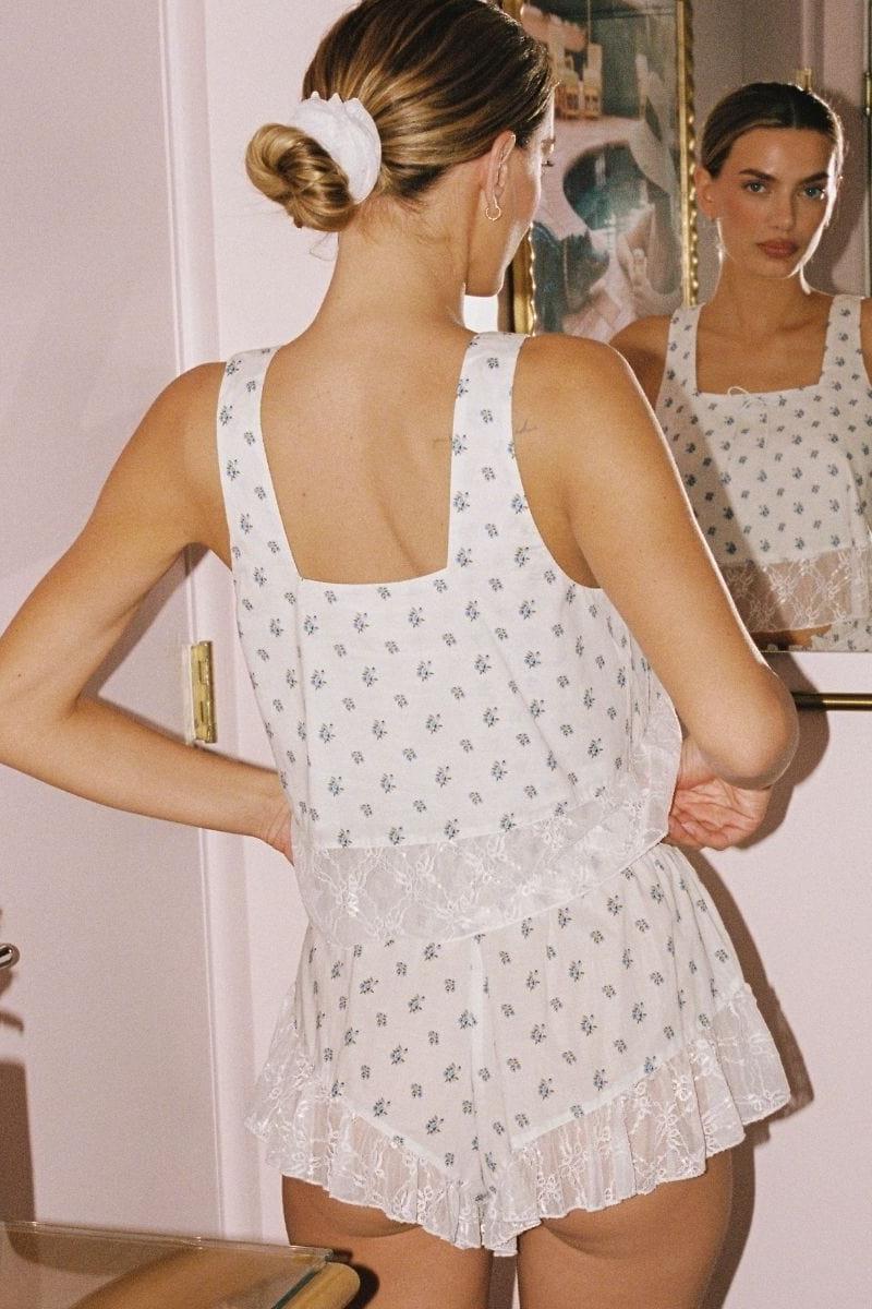 Heidi Floral Square Neck Crop Top