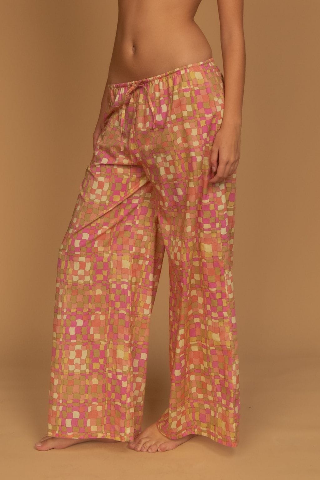 Ibiza Geo Drawstring Wide-Leg Pant