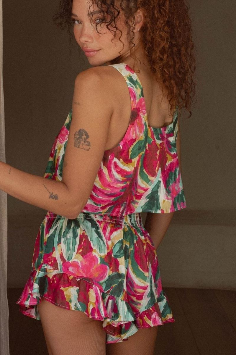 Isla Floral Square Neck Crop Top