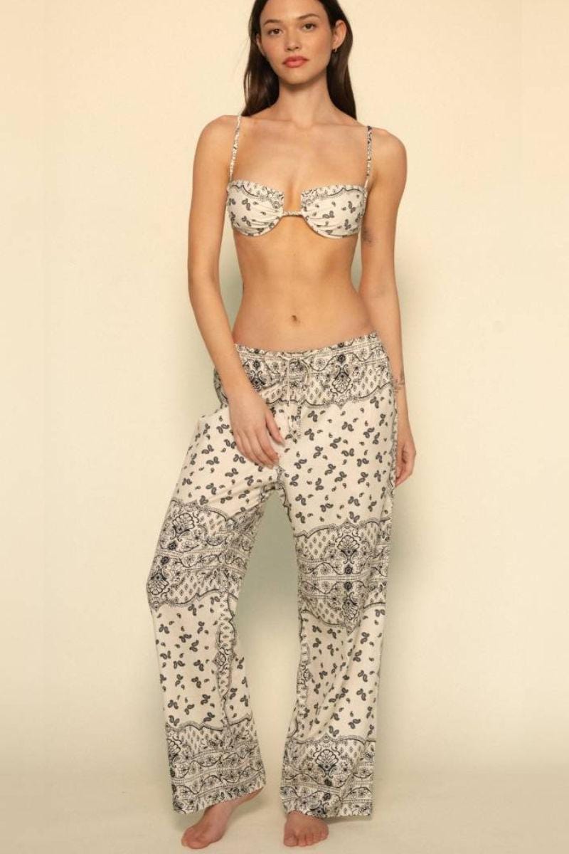 Ivy Bandana Drawstring Wide Leg Pant