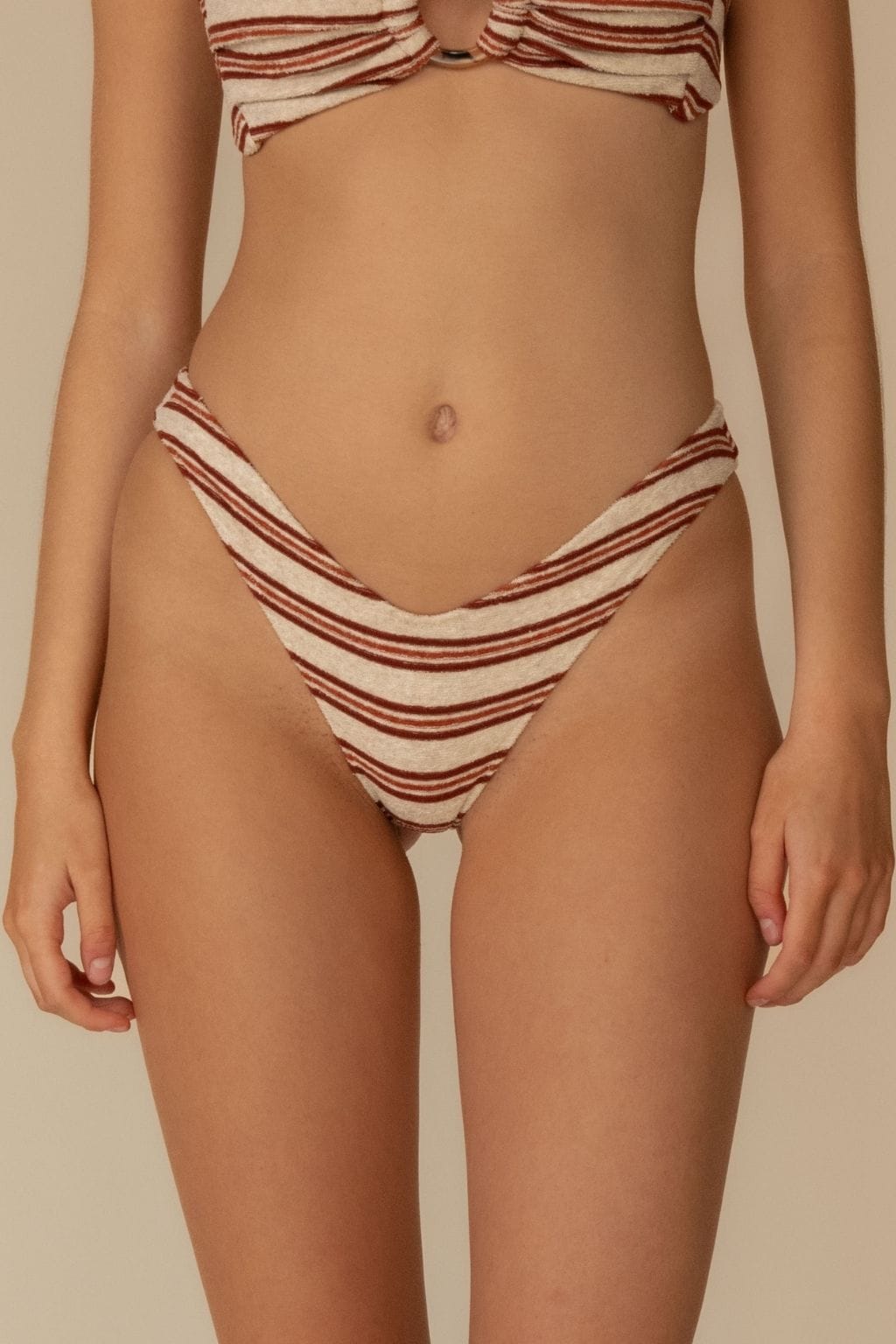 Joan Stripe Added Coverage Lulu (Zig-Zag Stitch) Bikini Bottom