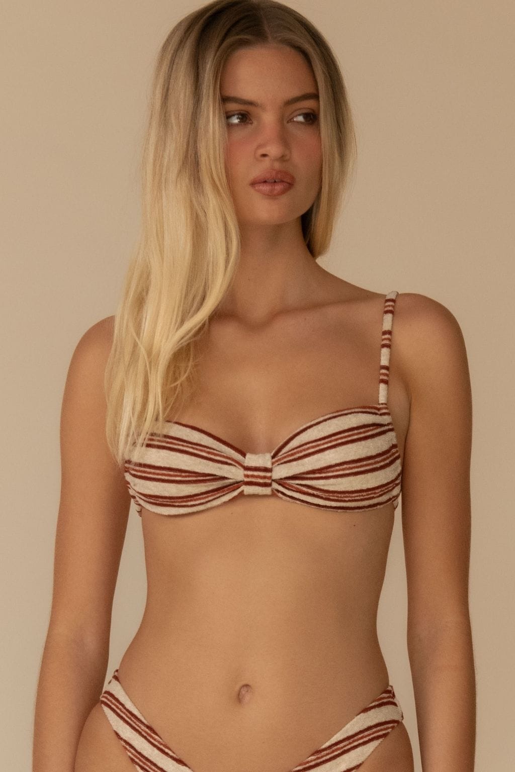 Joan Stripe Devin Bikini Top