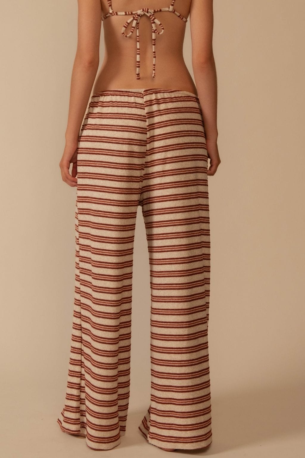 Joan Stripe Drawstring Wide-Leg Pant