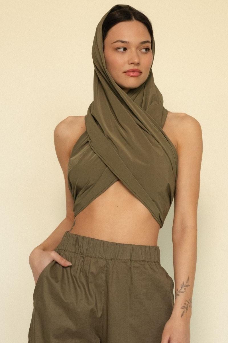 Khaki Oversized Styling Scarf