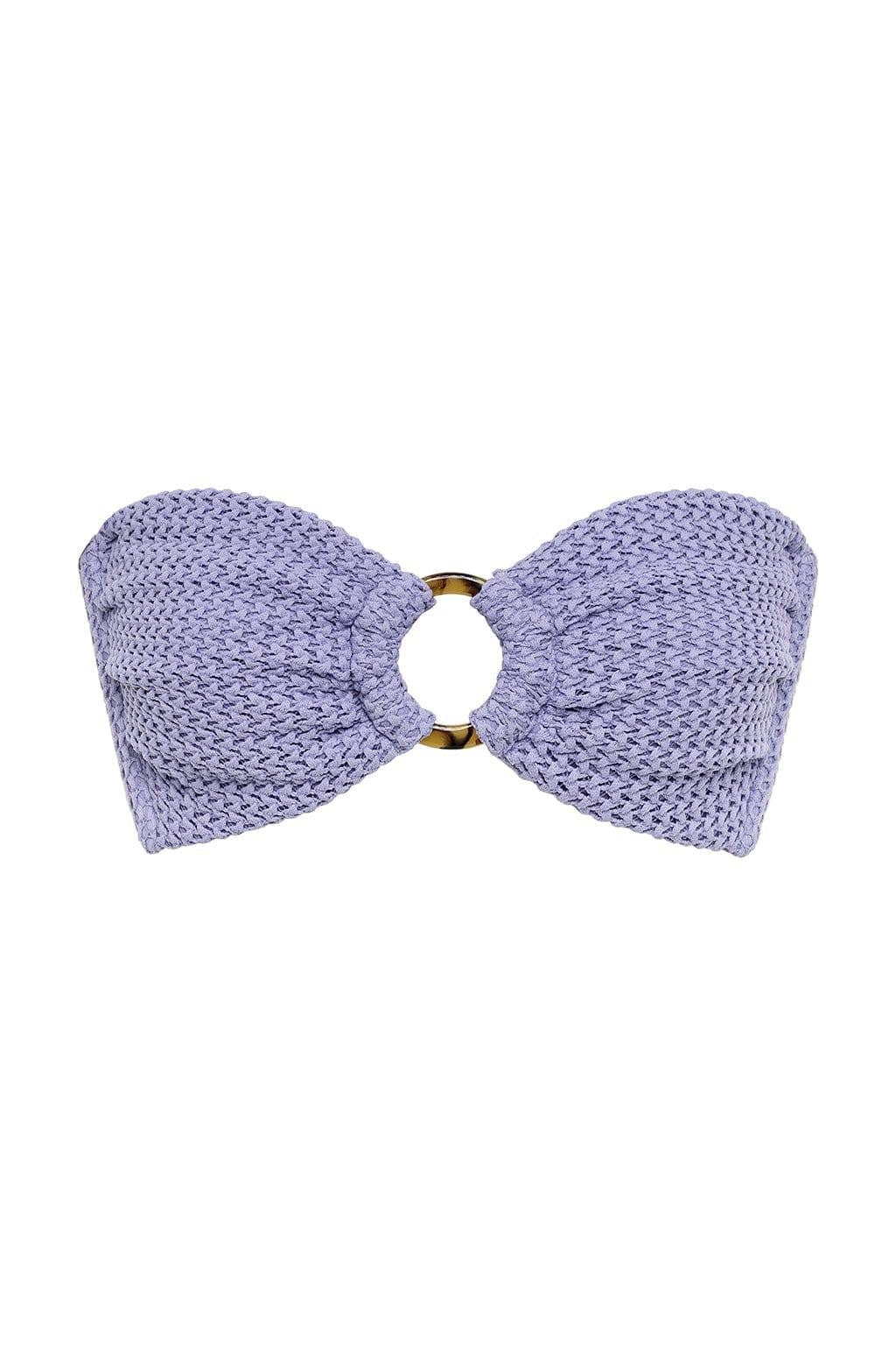 Lavender Crochet Tori Ties Bandeau Bikini Top