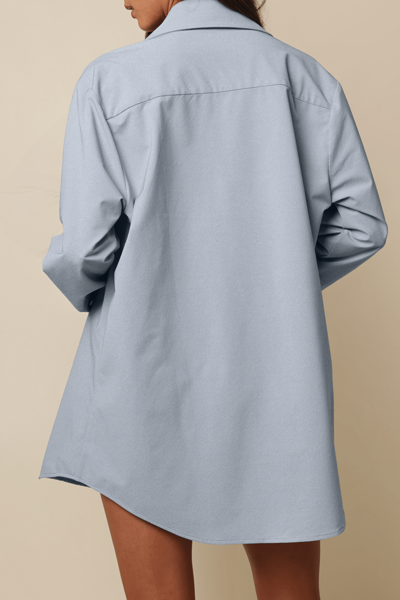 Light Denim Long Sleeve Button Down Shirt