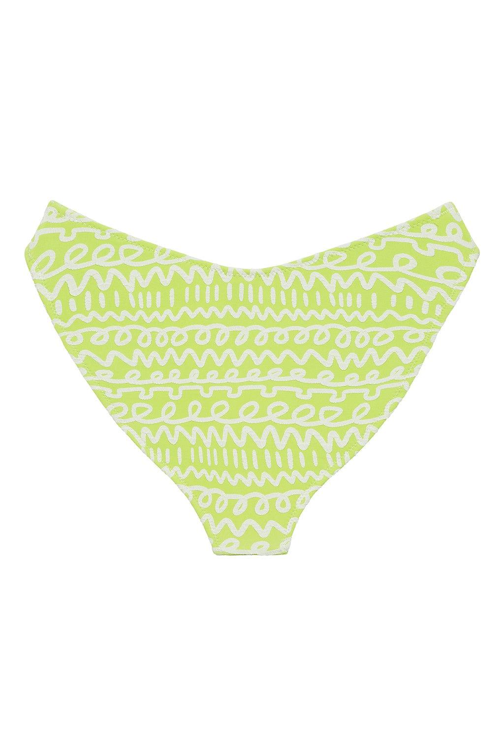 Lime Icing Added Coverage Lulu (Zig-Zag Stitch) Bikini Bottom