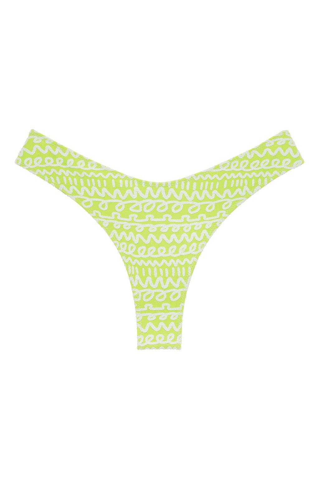 Lime Icing Added Coverage Lulu (Zig-Zag Stitch) Bikini Bottom