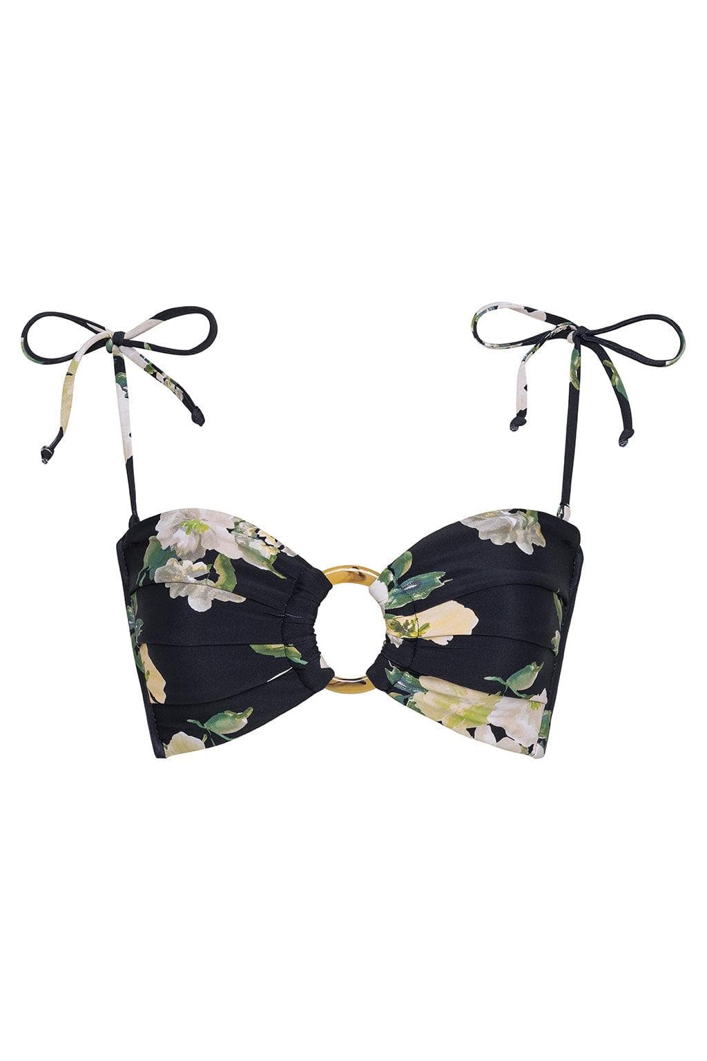 Liz Floral Tori Ties Bandeau Bikini Top