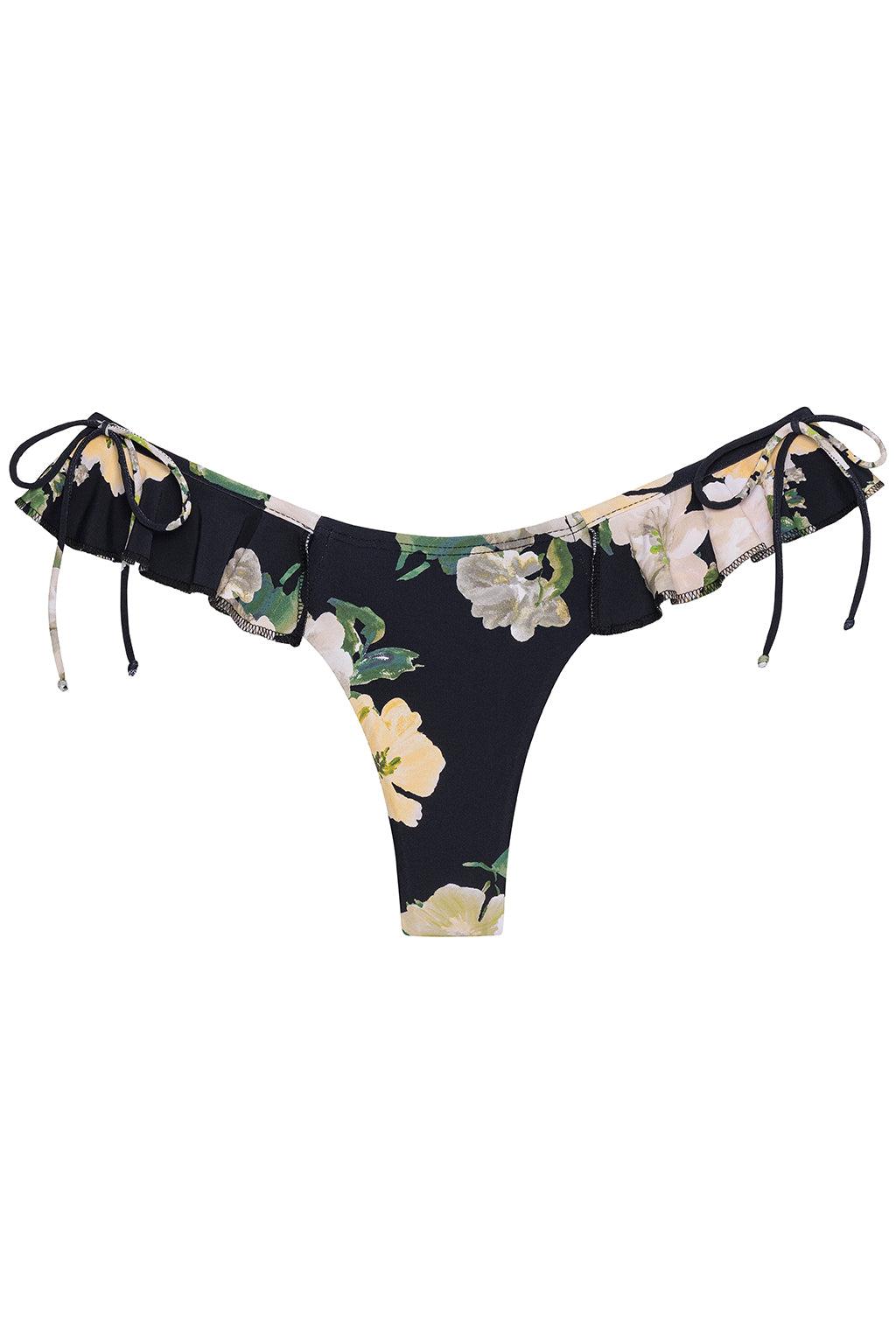 Liz Floral Uno Ruffle Bows Bikini Bottom