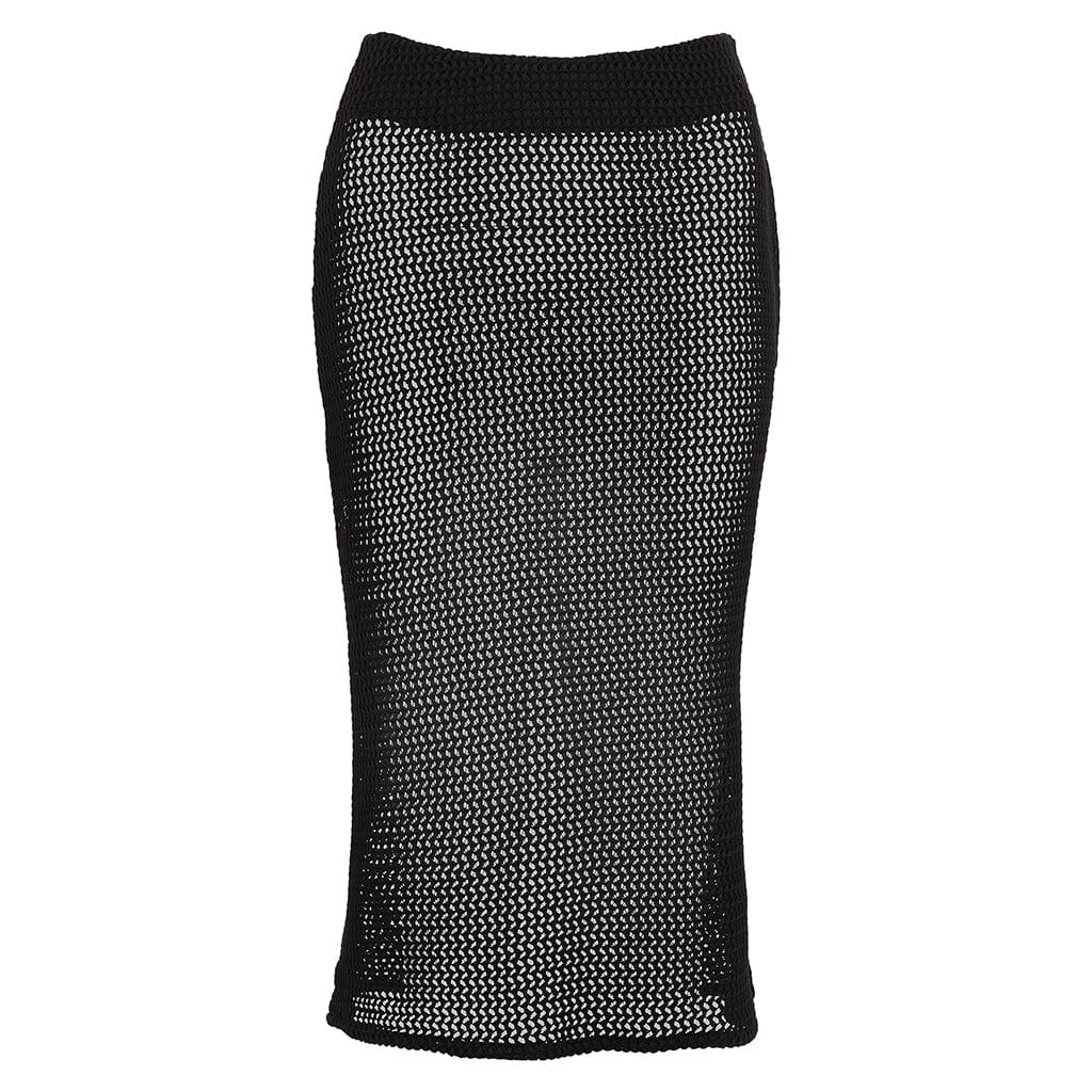 Black Crochet Slip Skirt