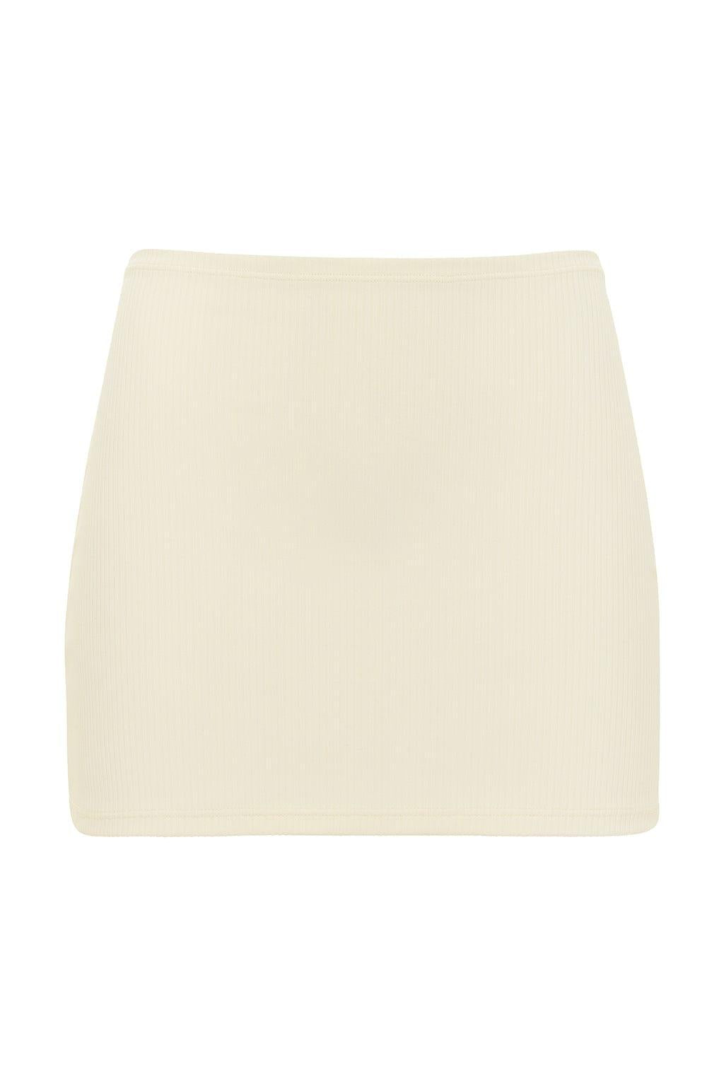 Cream Rib Micro Skirt