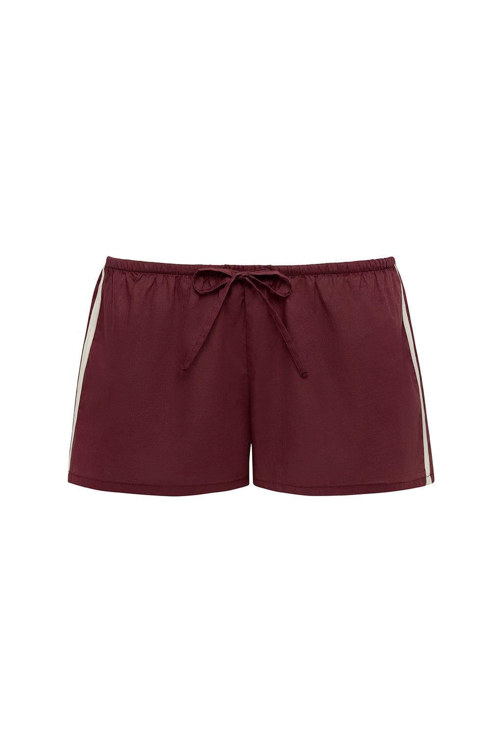 Maroon Sporty Low-Rise Drawstring Short