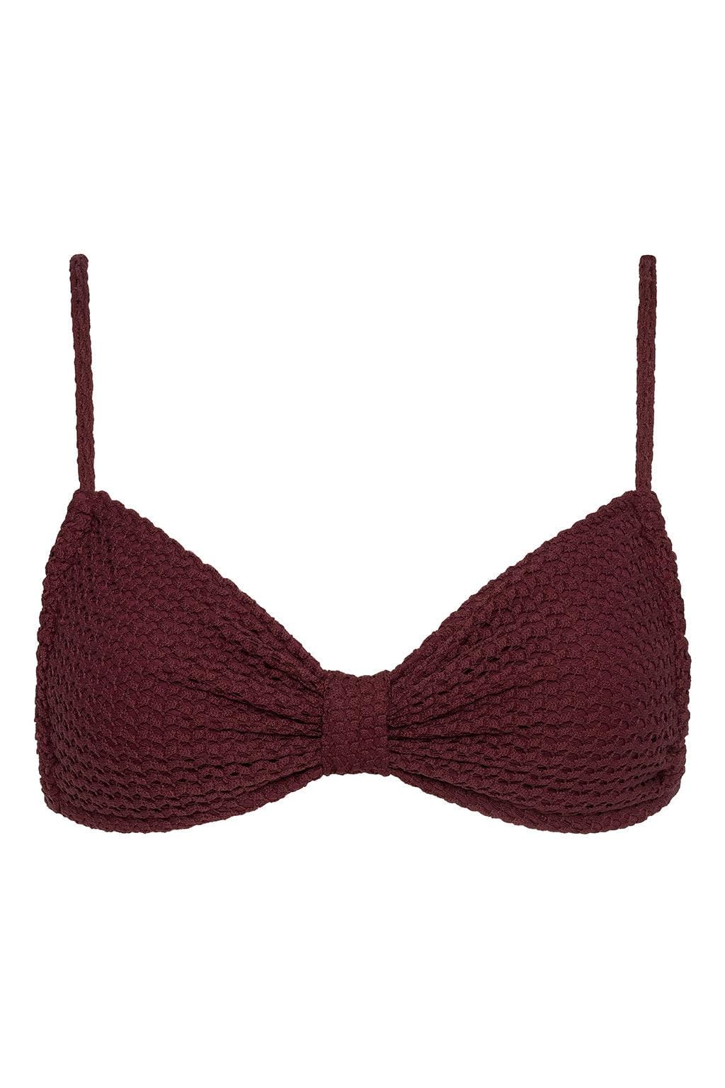 Maroon Crochet Devin Bikini Top