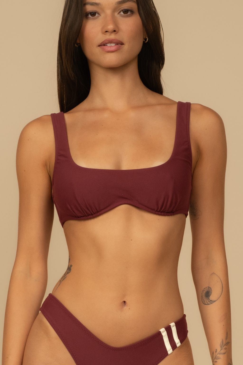 Maroon Kaia Sport Bikini Top