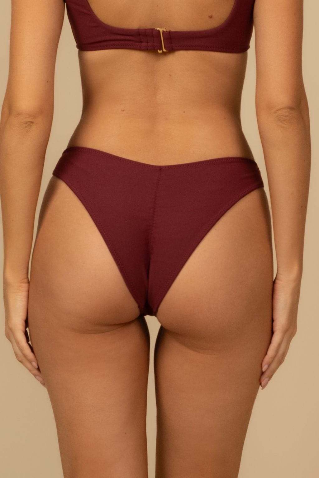 Maroon Sporty Lulu (Zig-Zag Stitch) Bikini Bottom