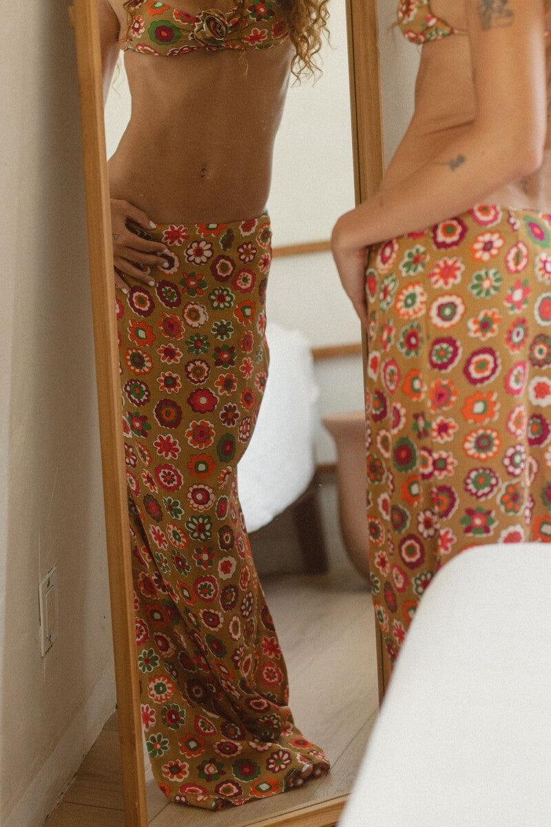 Mazzy Floral Silk Natalia Skirt