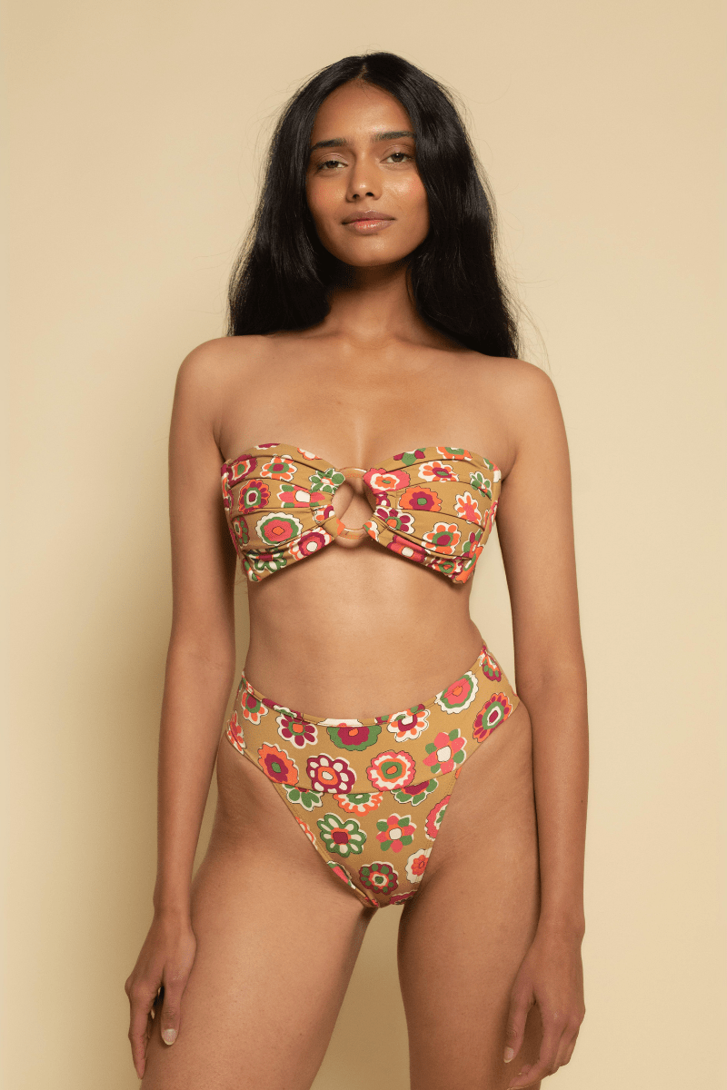 Mazzy Floral Tamarindo Binded Bikini Bottom