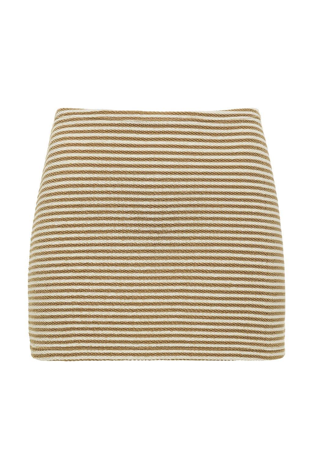 Neutral Stripe Micro Skirt