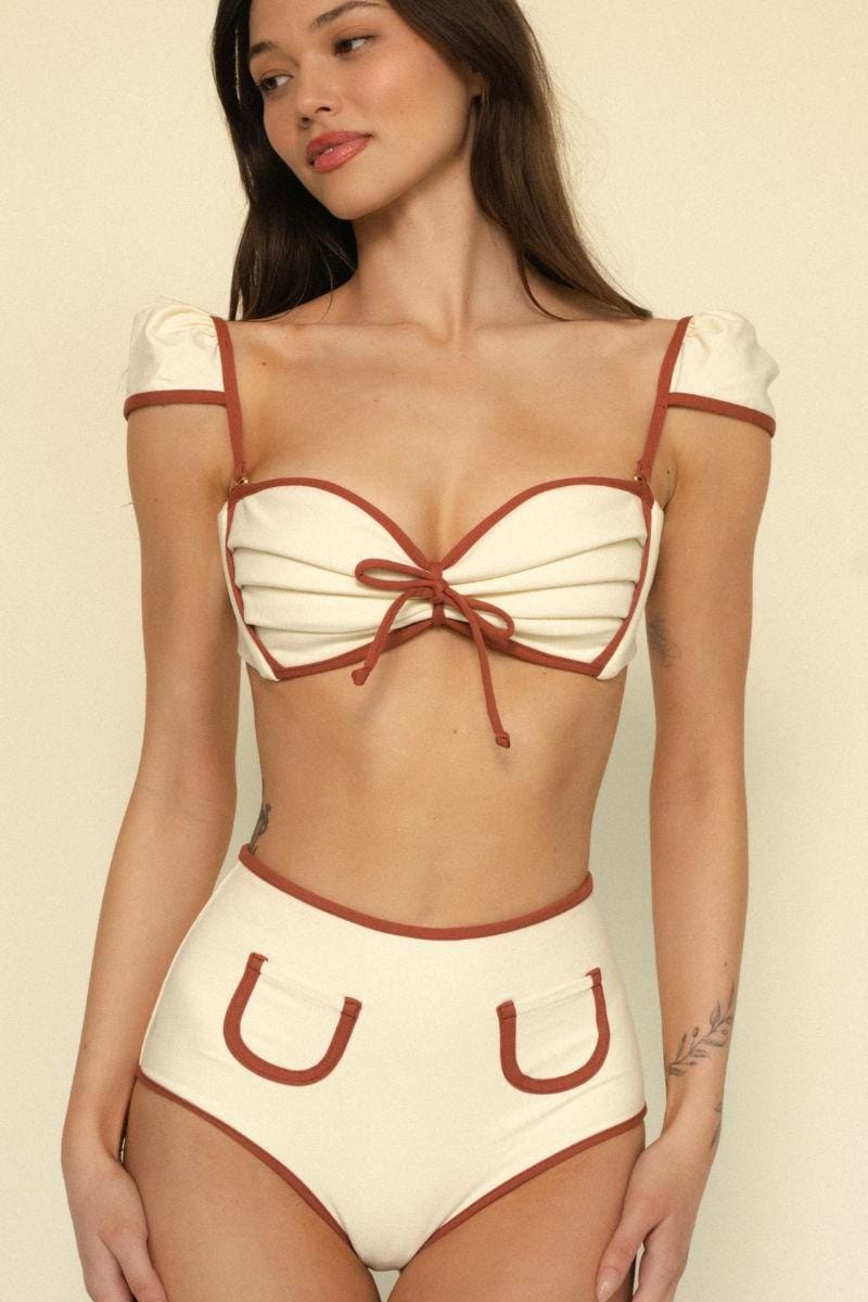 Oat Terracotta Binded Polly Bikini Bottom