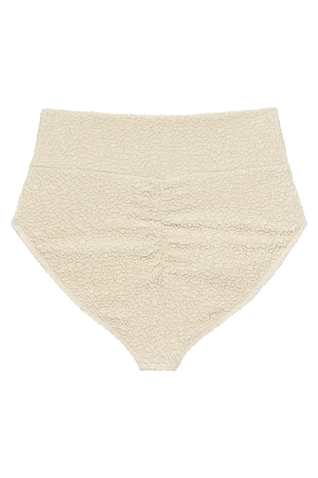Oat Texture Full Coverage High Rise Bikini Bottom