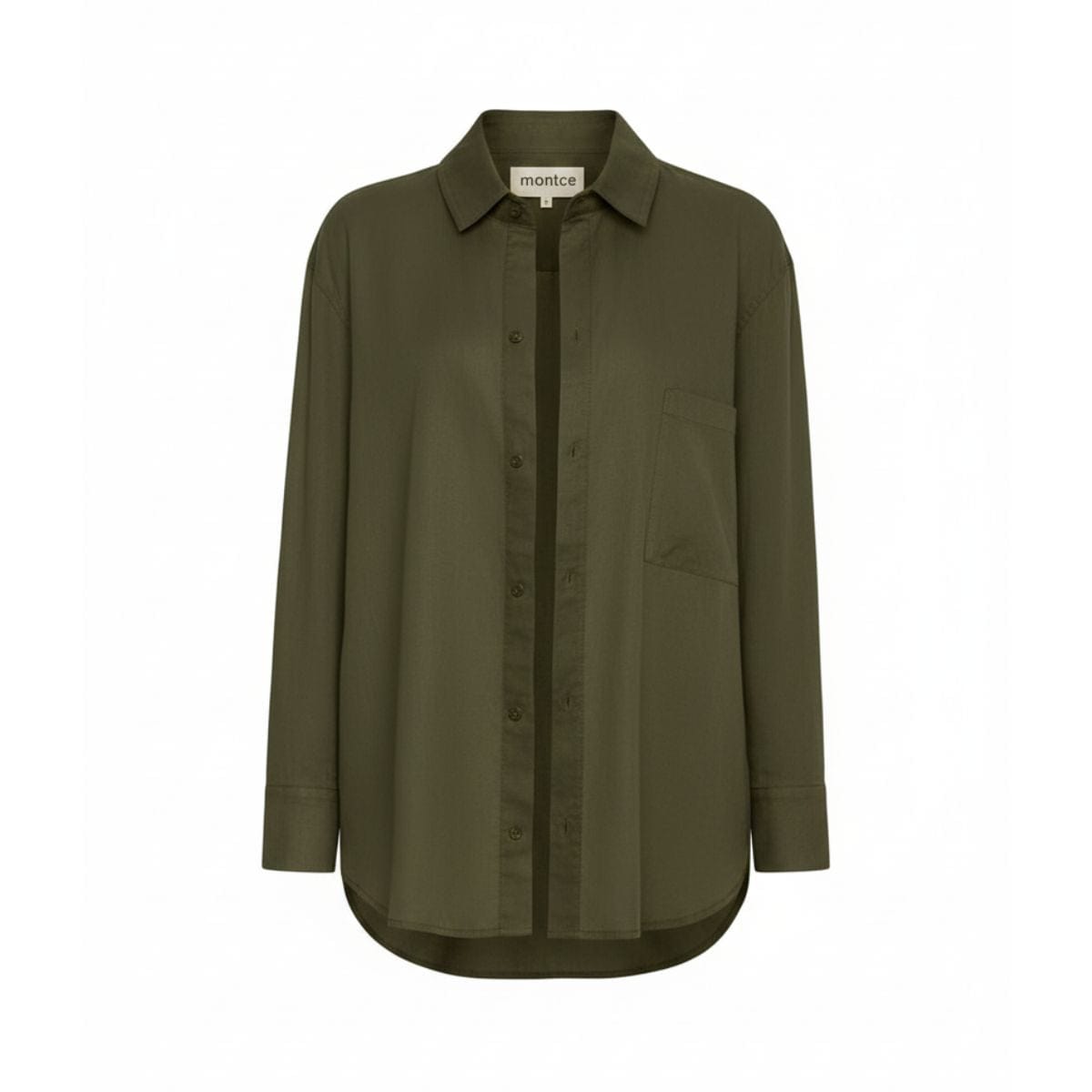 Olive Boyfriend Button Down Shirt