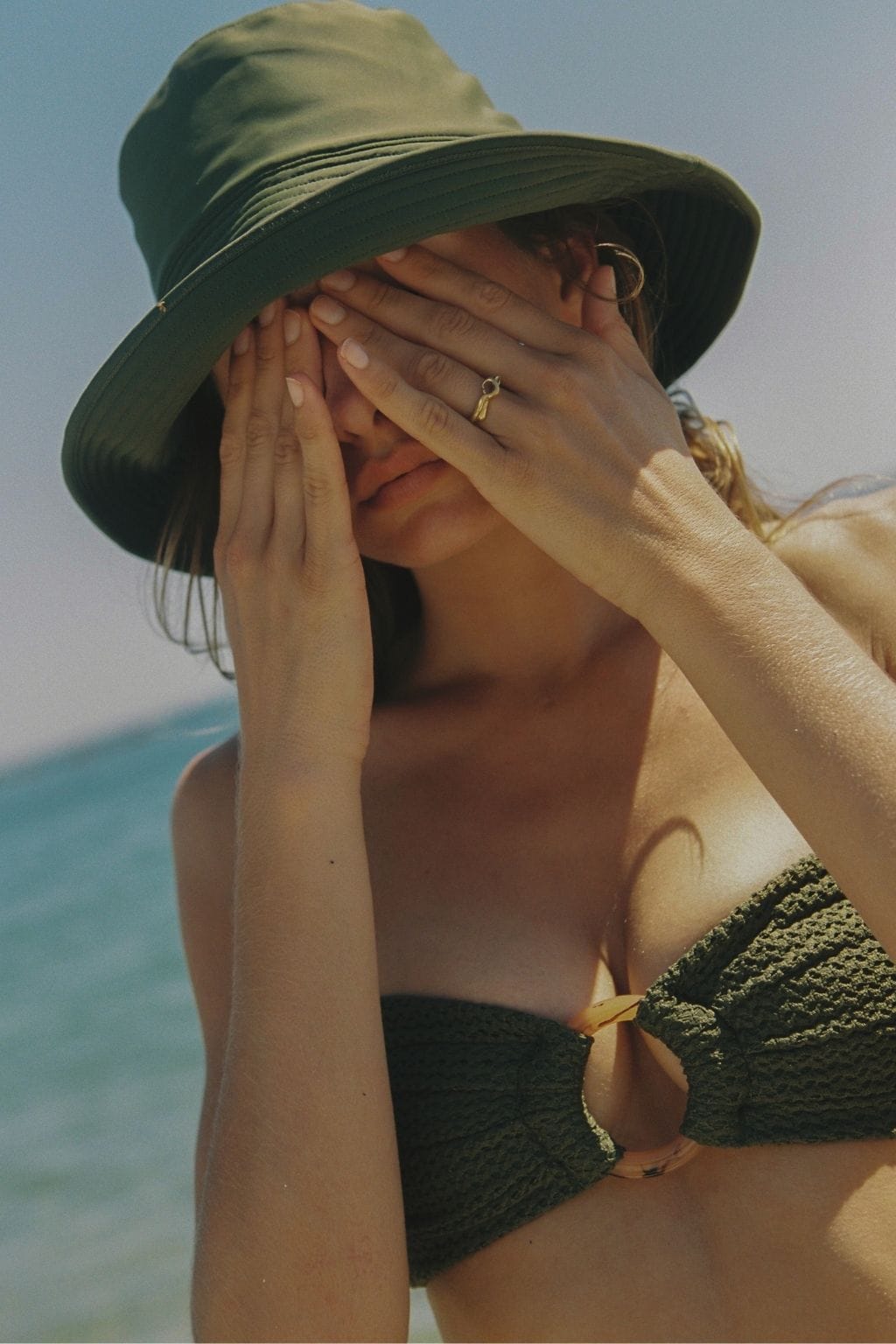 Olive Crochet Tori Bandeau Bikini Top