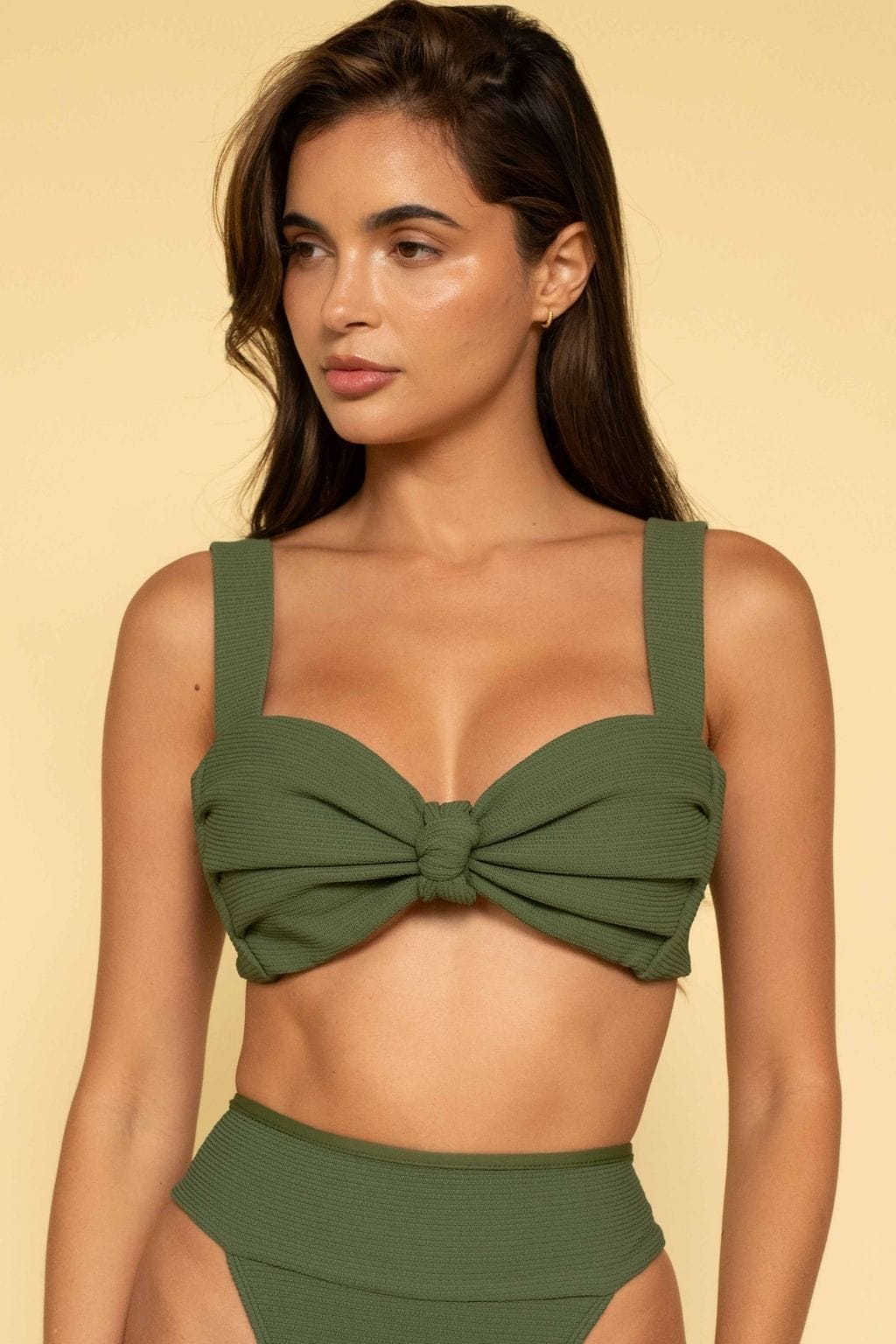 Olive Micro Scrunch Hayden Bikini Top