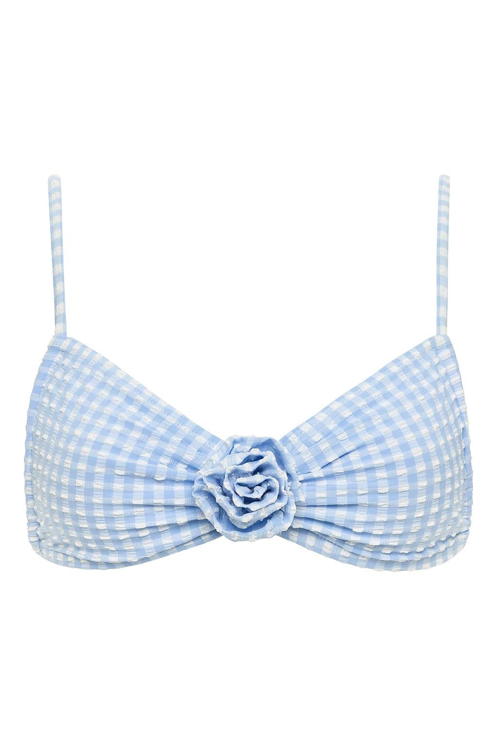 Peri Micro Gingham Devin Rosa Bikini Top