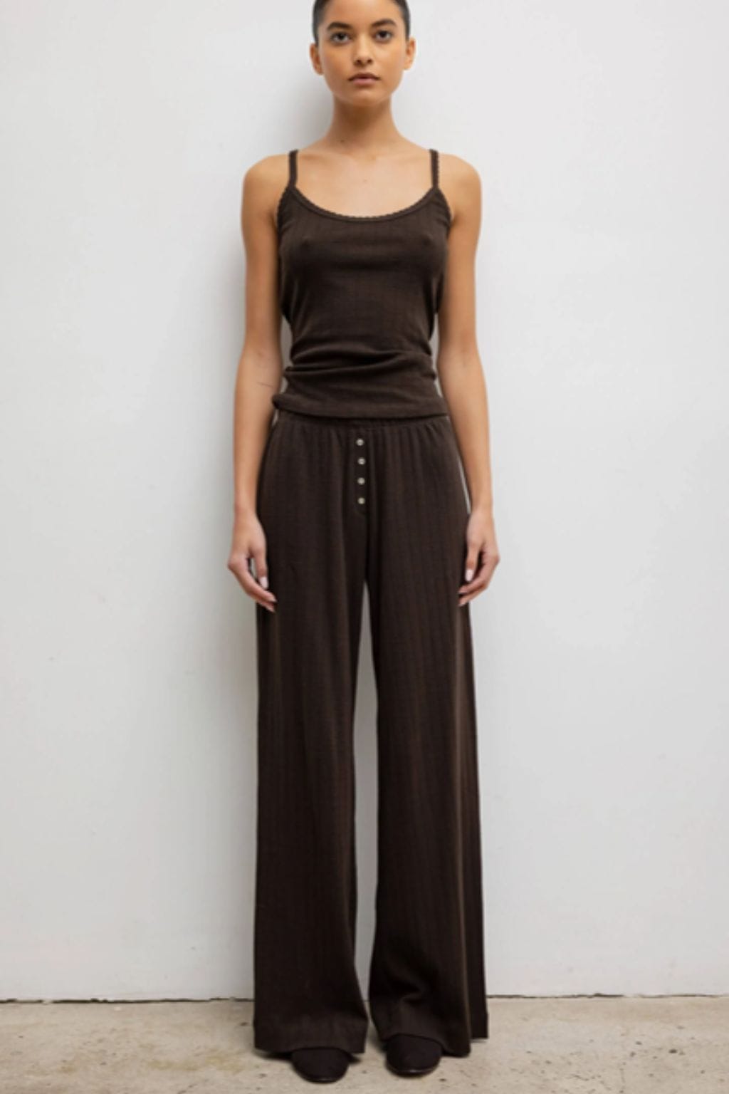 Pointelle Boxer Pant (Chocolate)