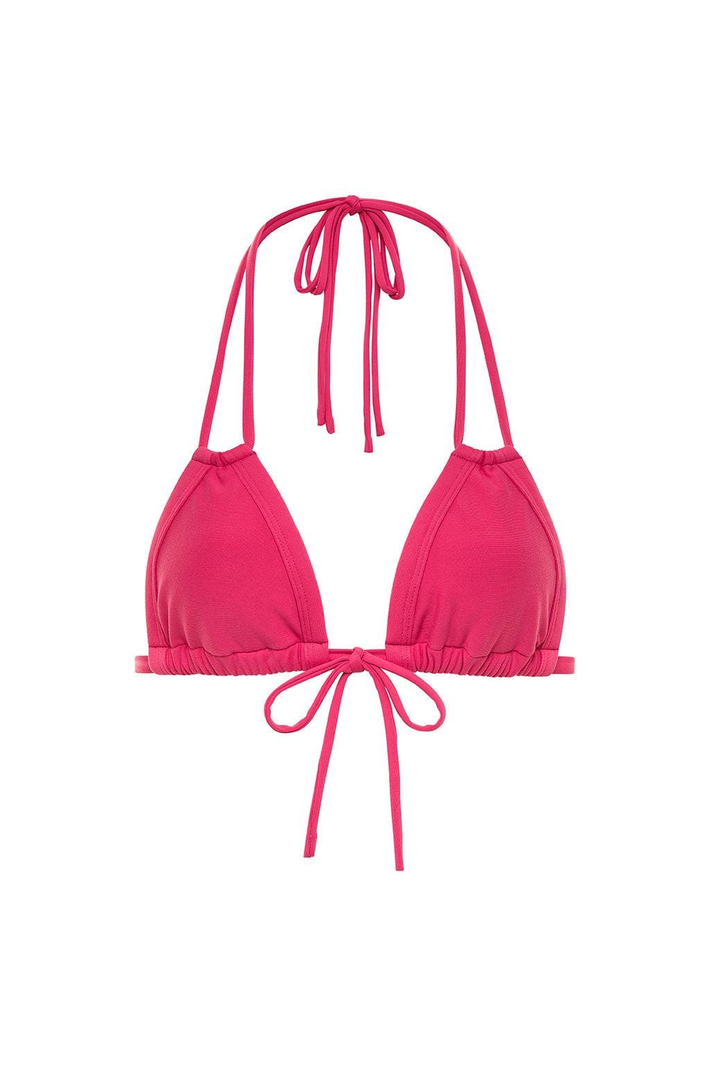 Raspberry Euro Bow Bikini Top