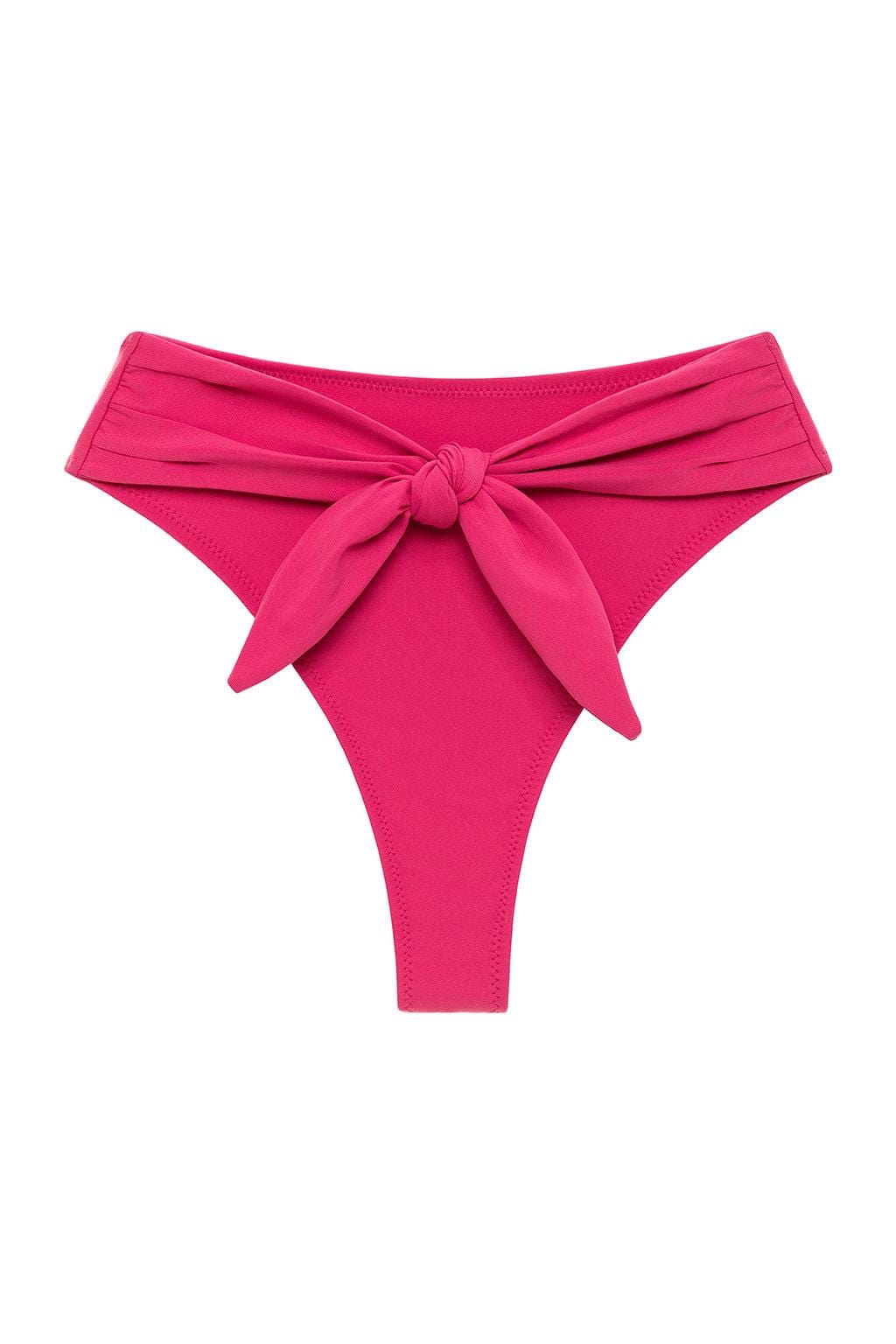 Raspberry Paula Tie-Up Bikini Bottom