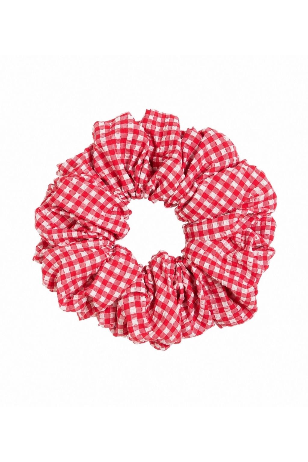 Red Micro Gingham Chunky Scrunchie