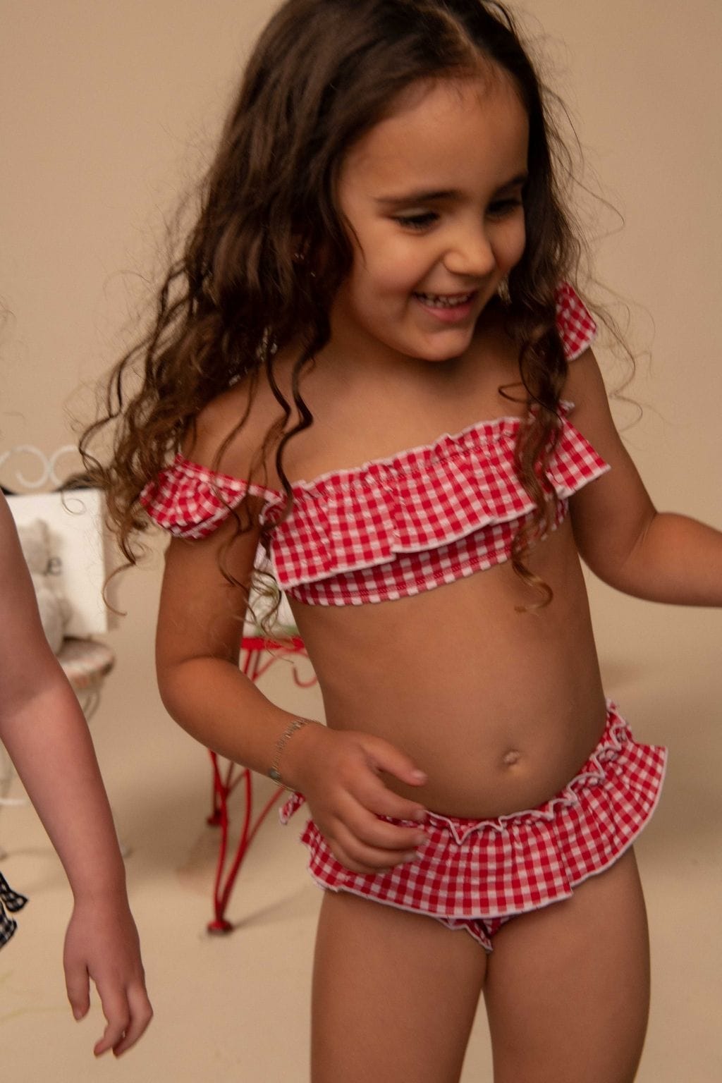 Red Micro Gingham Mini Cabana Bikini Set