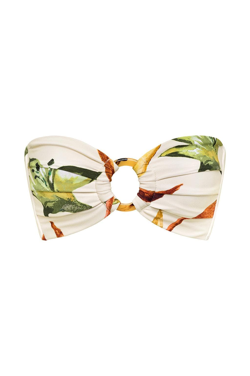 Rooted Floral Tori Ties Bandeau Bikini Top