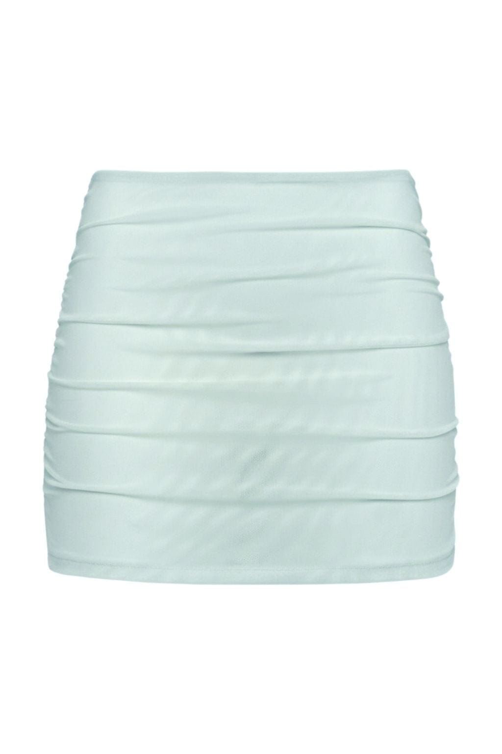Seafoam Silkie Ruched Micro Skirt