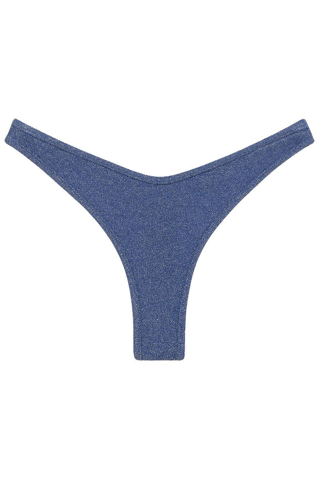 Sky Sparkle Binded Thong Bikini Bottom