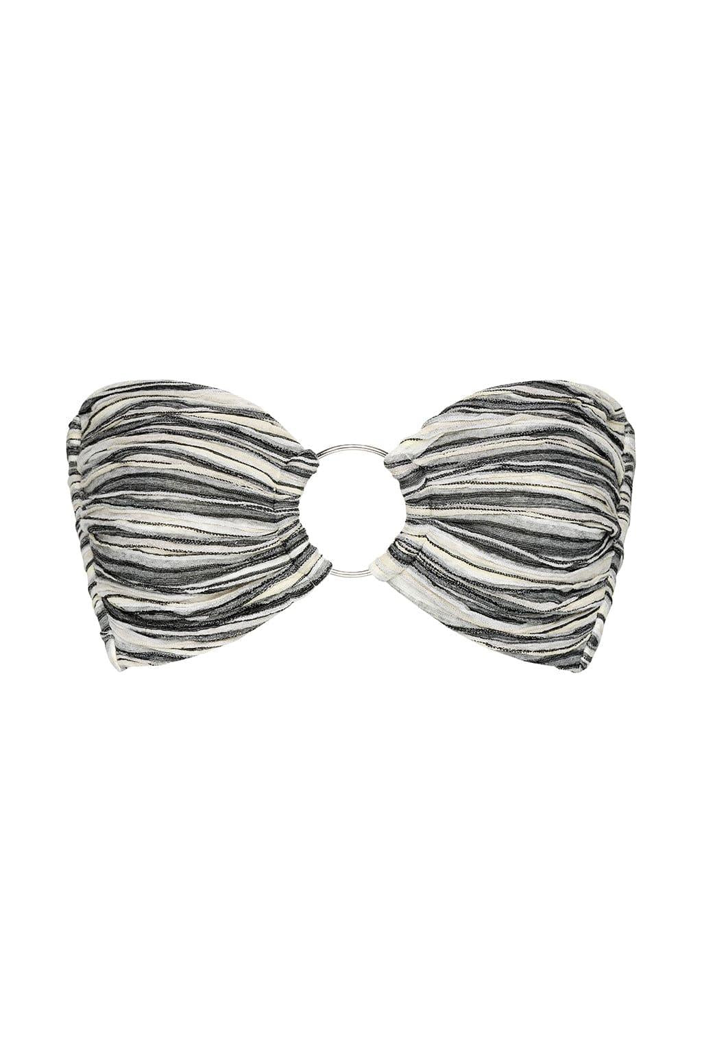 Slub Knit Tori Ties Bandeau Bikini Top