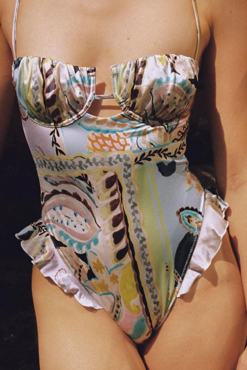 St. Barths Floral Petal Ruffle One-Piece