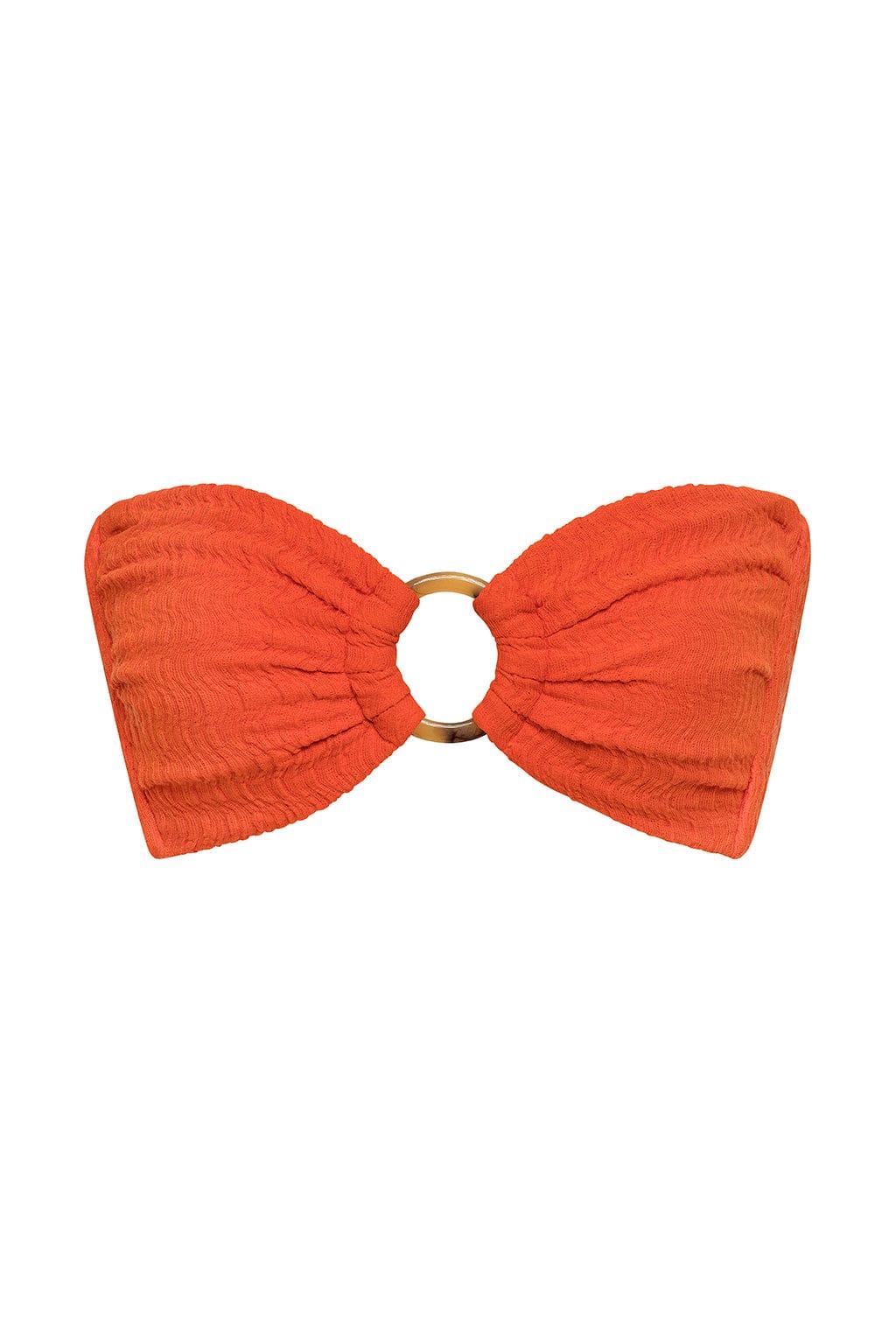 Tangerine Tori Ties Bandeau Bikini Top
