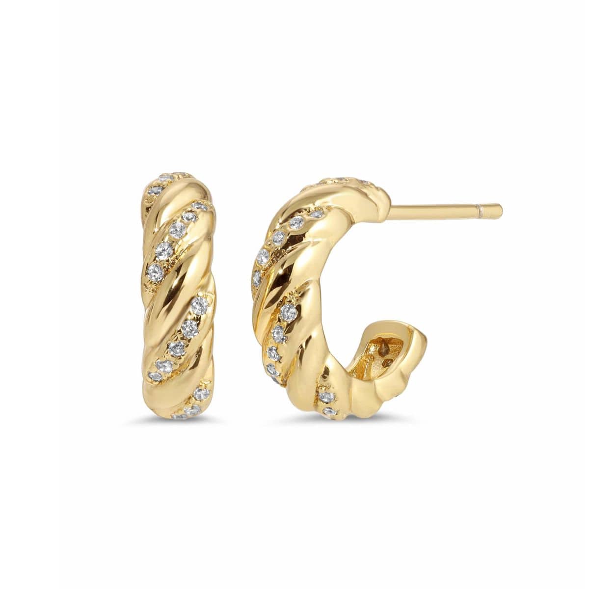 Small Gina Twist Hoops (Gold)