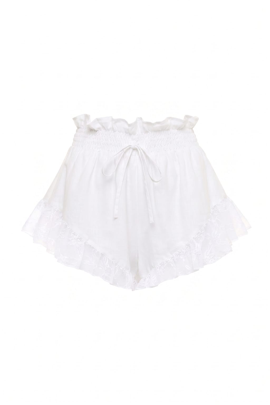 White Boho Short w/ Lace