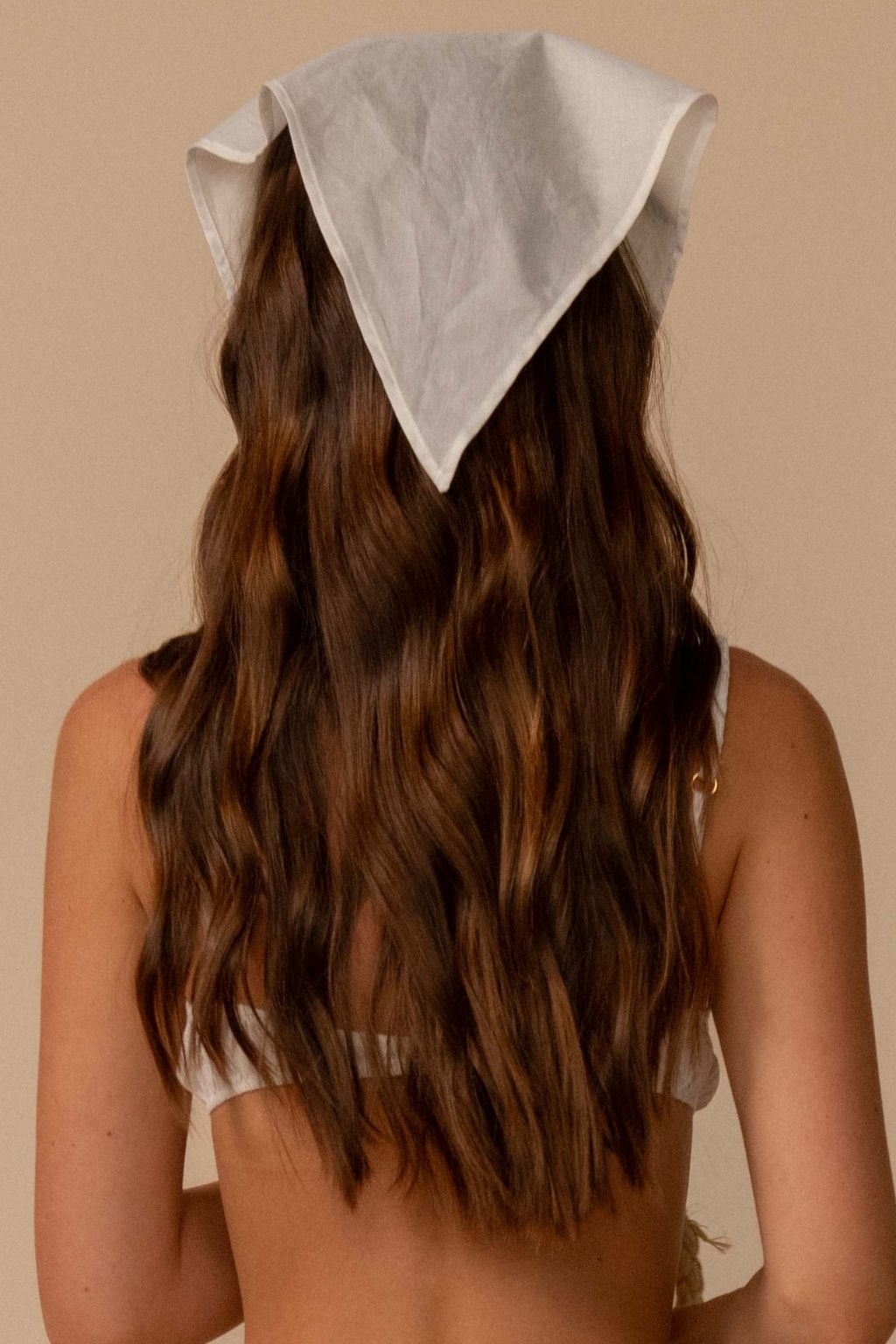 White Tie-Up Scarf