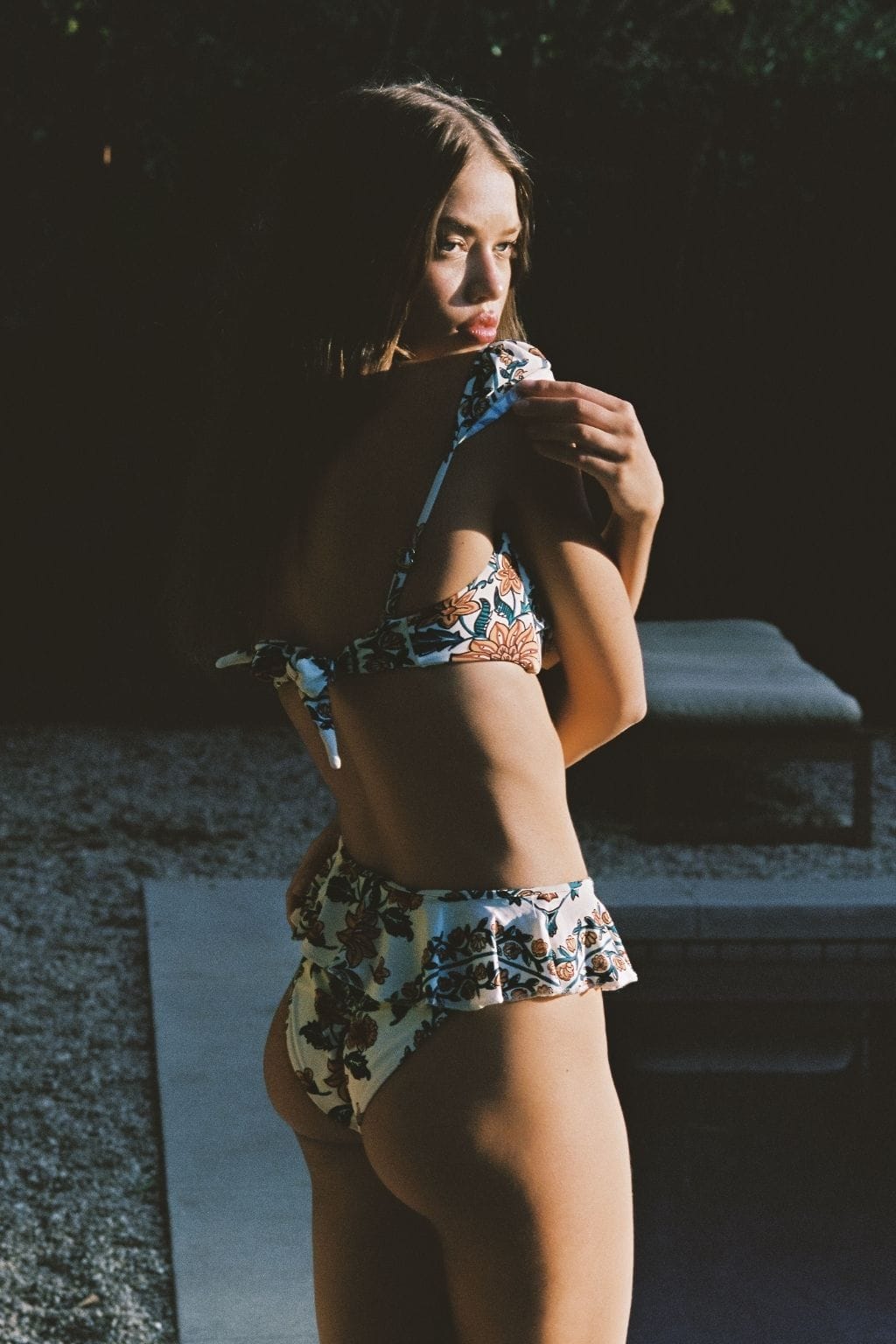 Winona Floral Tamarindo Ruffle Bikini Bottom