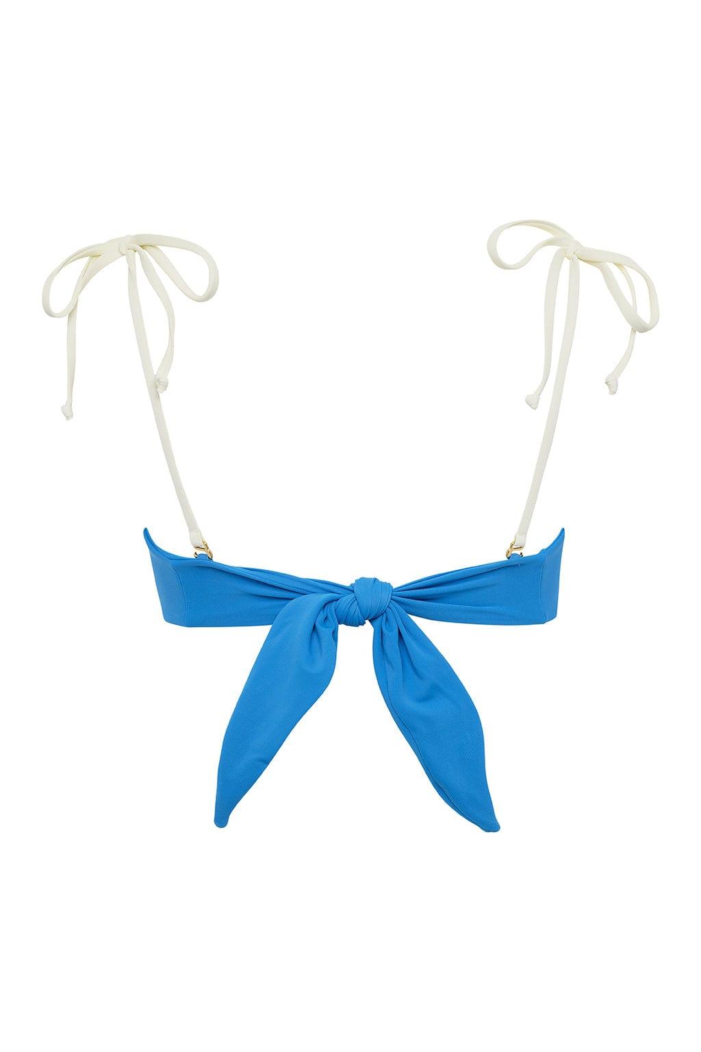 Asul Cream Binded Tori Ties Bandeau Bikini Top