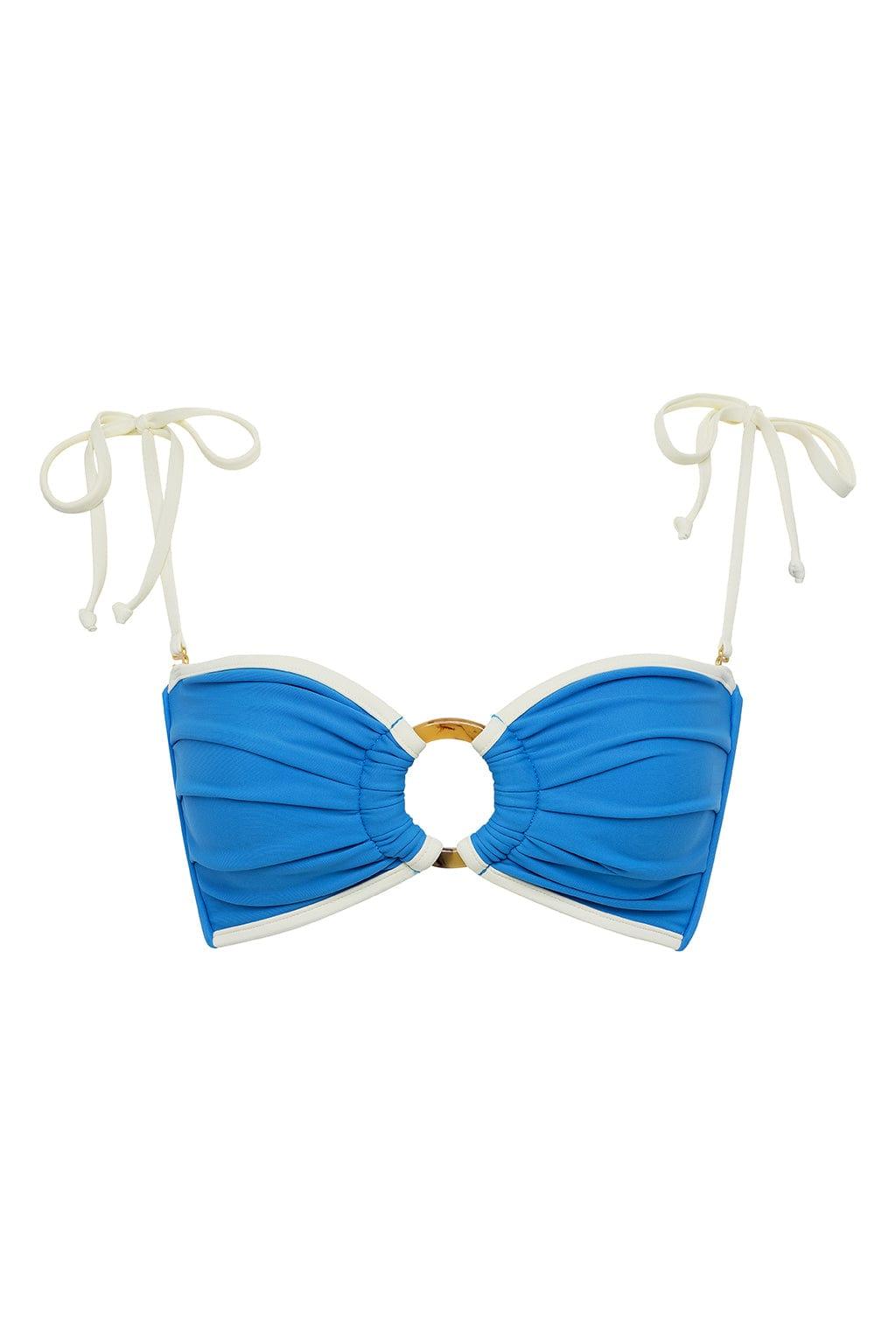 Asul Cream Binded Tori Ties Bandeau Bikini Top