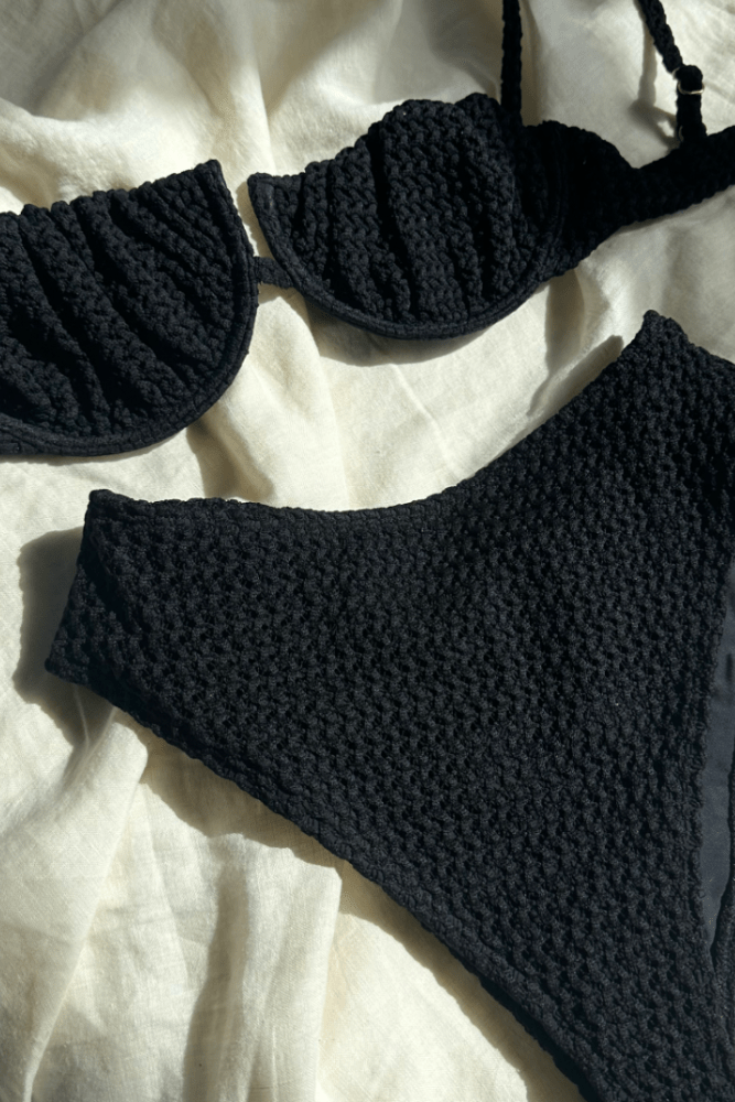 Black Crochet Paula Bikini Bottom